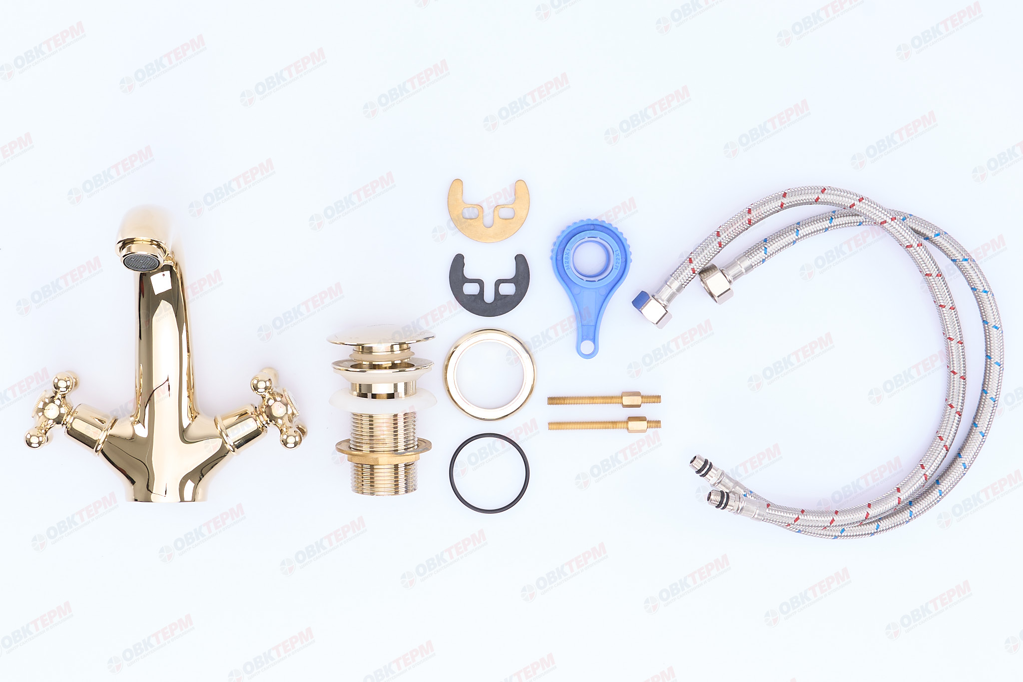 Смеситель д/раковины позолоч   G1063-6*    (на шпильке, п/об)   GAPPO - миниатюра №6