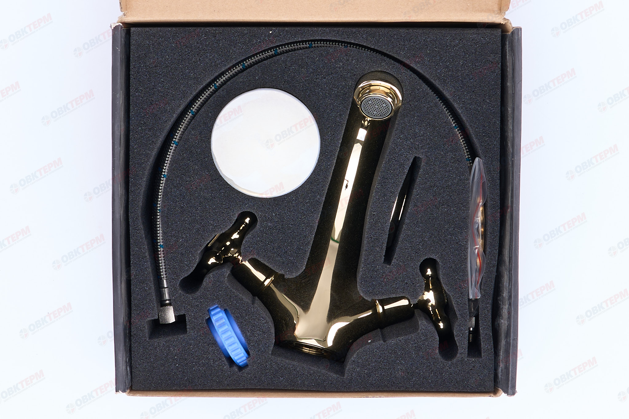 Смеситель д/раковины позолоч   G1063-6*    (на шпильке, п/об)   GAPPO - миниатюра №8