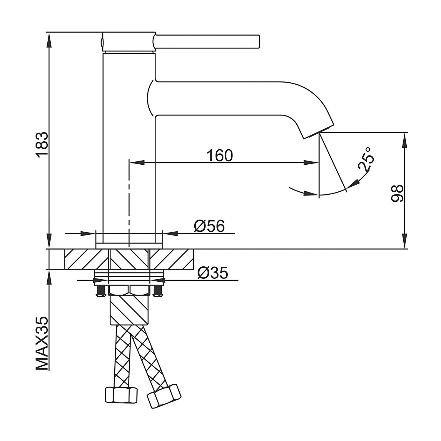 Смеситель д/раковины GAPPO G1006 латунь /хром /ф40 /на гайке - миниатюра №6