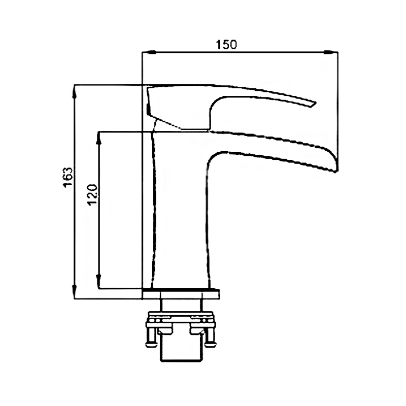 Смеситель д/раковины GAPPO G1007-20 латунь /хром /водопад (Ø35, на гайке) - миниатюра №3