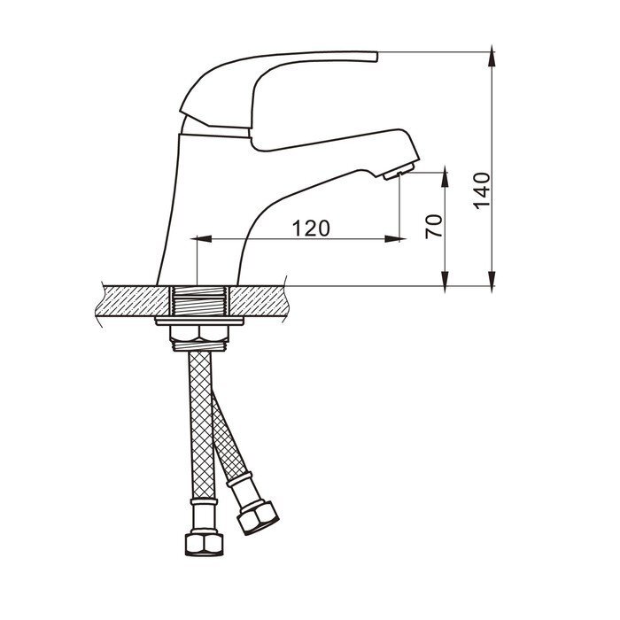 Смеситель д/раковины GAPPO G1035 латунь /хром  (Ø35, на шпильке) - миниатюра №2