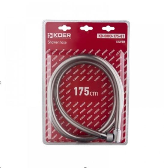 Шланг д/душа KOER KB-0803-175-01 силиконовый 175 см (Цвет хром) (30 шт/ящ) - Изображение №2