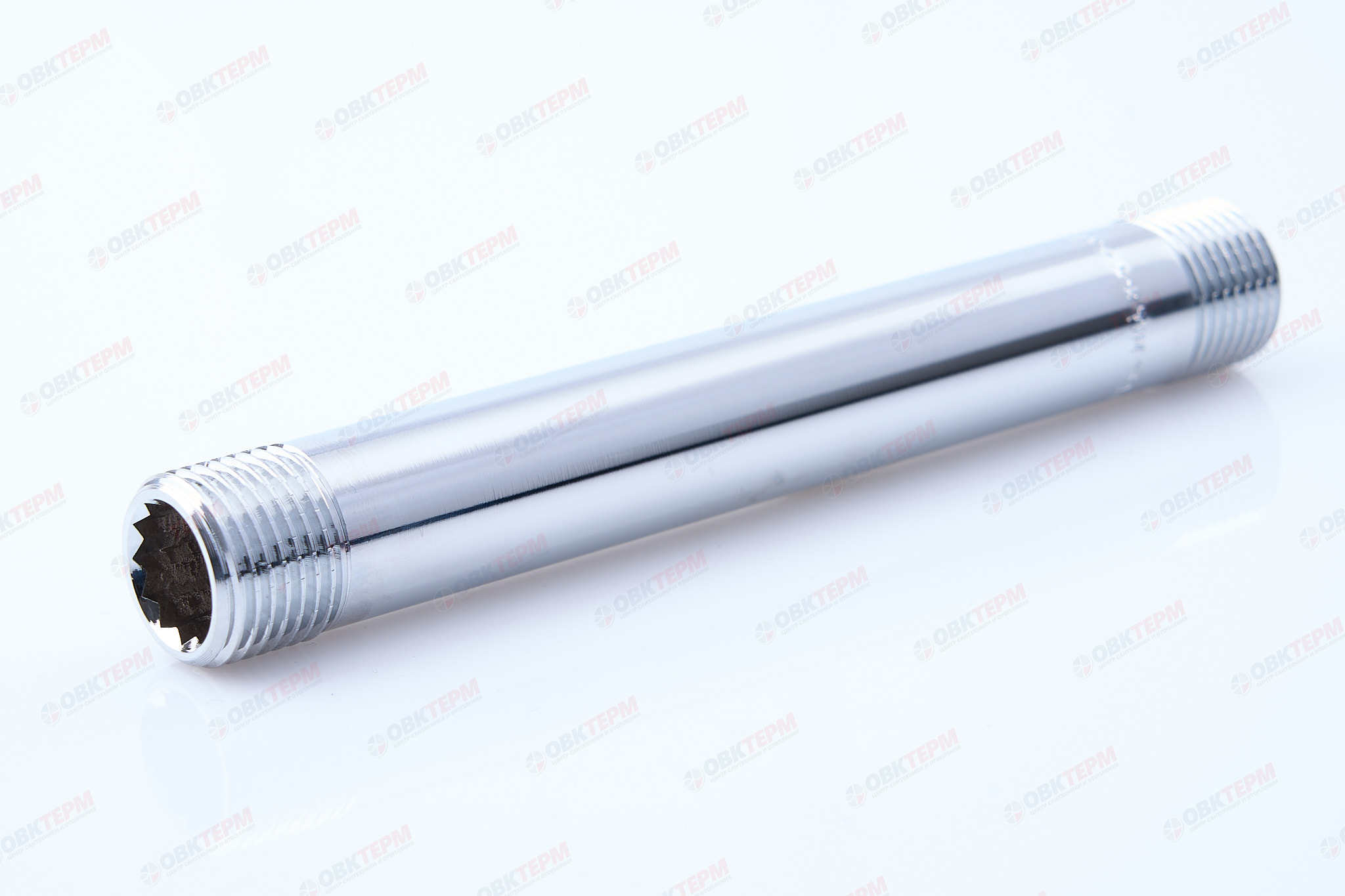 Ниппель 1/2" х 1/2"150мм   Хром  TIM   (5шт/75ящ) - Изображение №1