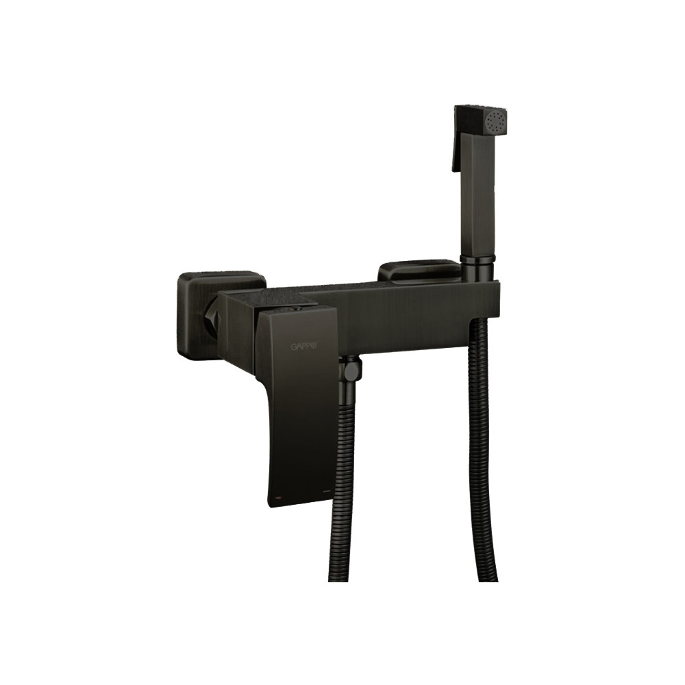 Смеситель с гигиеническим душем GAPPO G2007-6 латунь /черный - Изображение №1