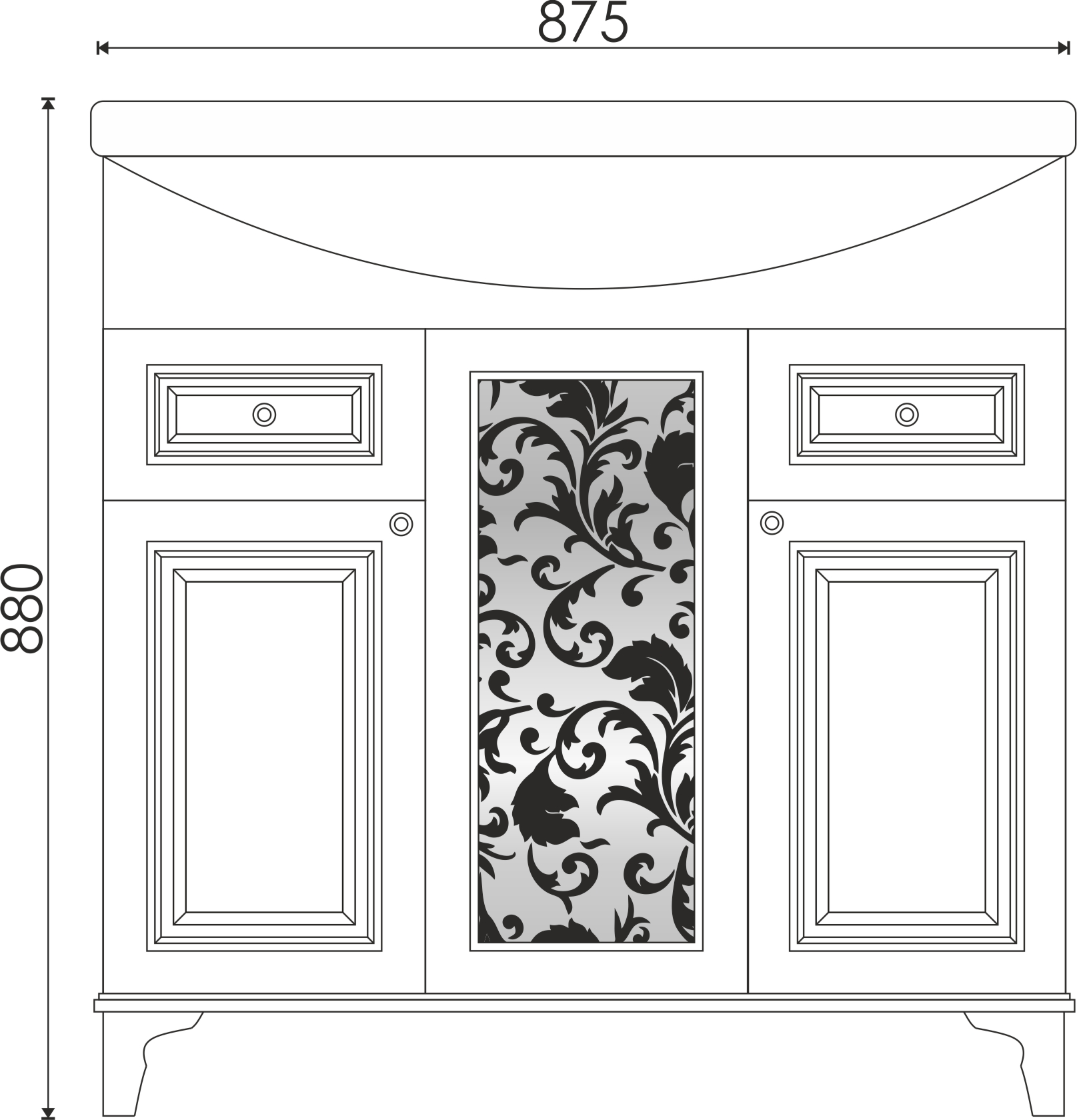 Тумба EvaGold 85 №3 "Baroque"  (ум Элеганс 850) - миниатюра №2