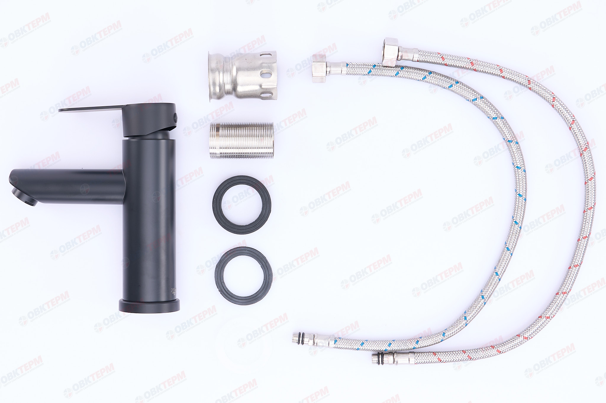 Смеситель д/умывальника нерж/сталь ZERIX DAX-001-A BLACK  10 шт/ящ - миниатюра №3