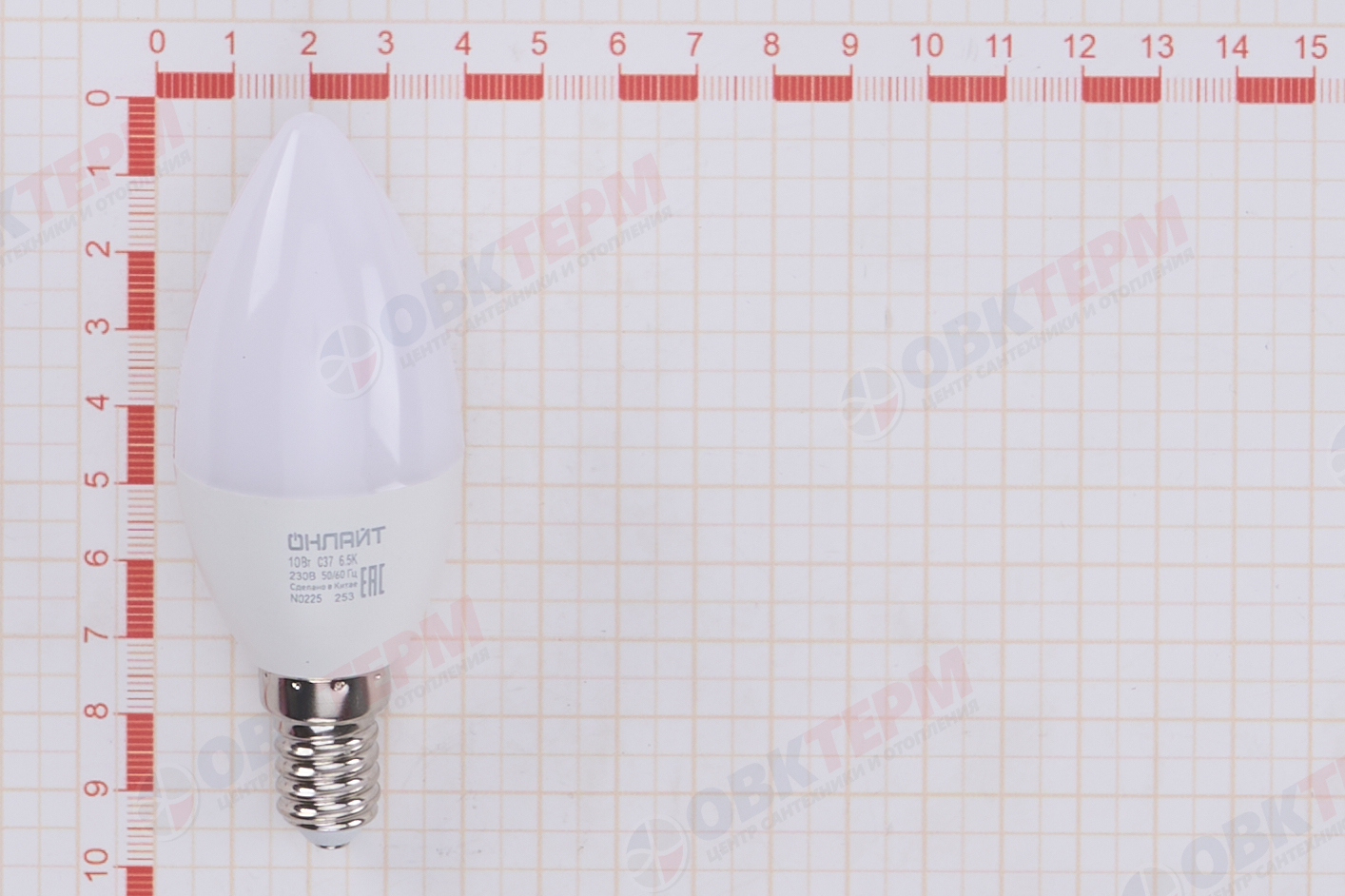 Лампа светодиодная ОНЛАЙТ E14 10Вт cвеча 6500К 61958 - миниатюра №6