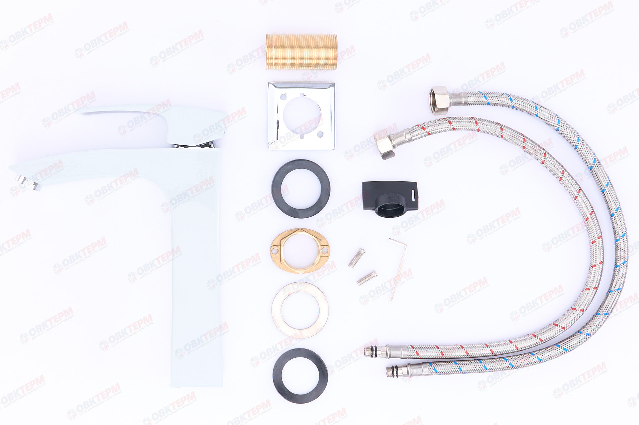 Смеситель д/раковины GAPPO G1007-78 латунь /белый /высокий /Ø35 /на гайке - миниатюра №5