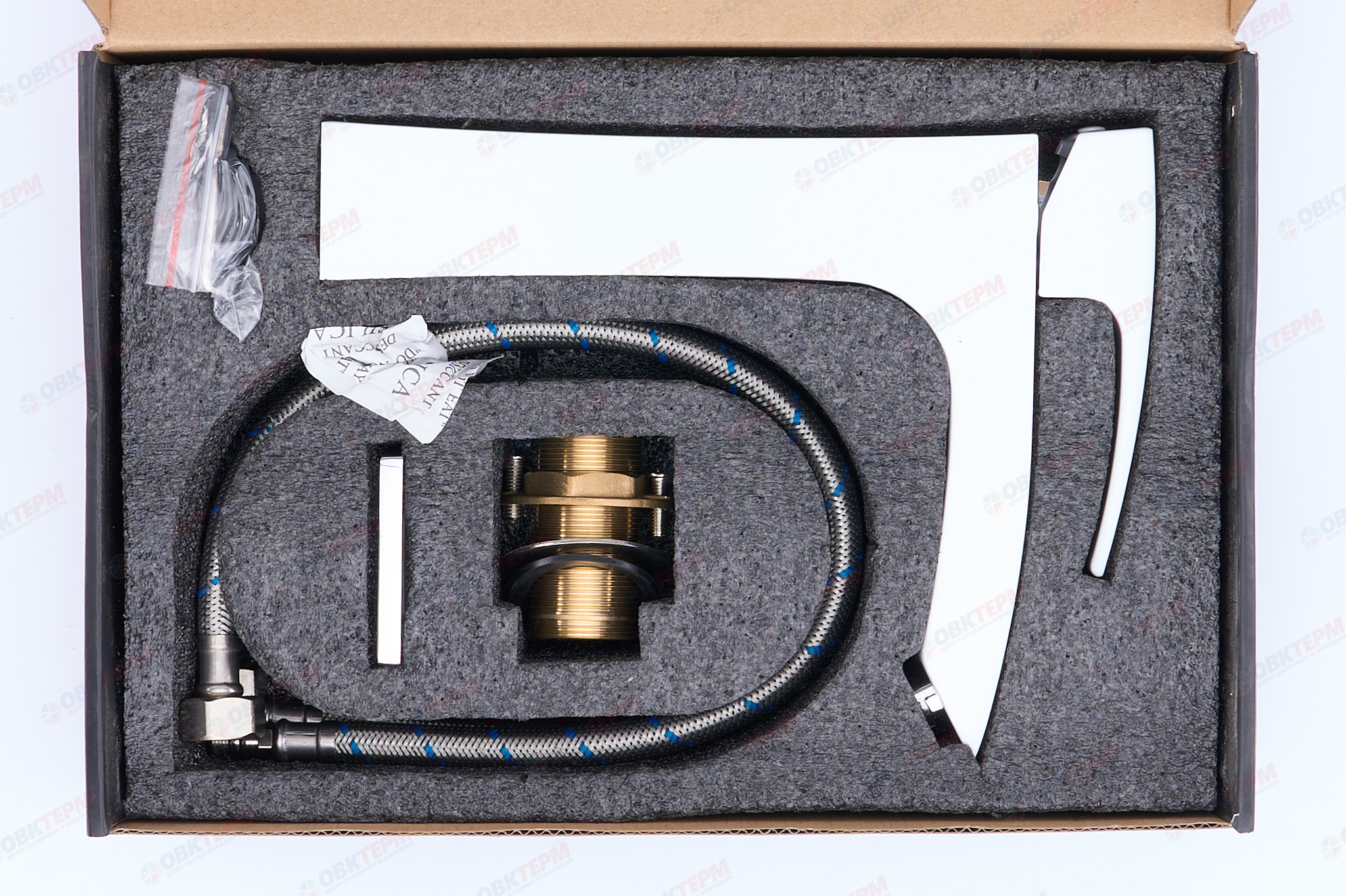 Смеситель д/раковины GAPPO G1007-78 латунь /белый /высокий /Ø35 /на гайке - миниатюра №7