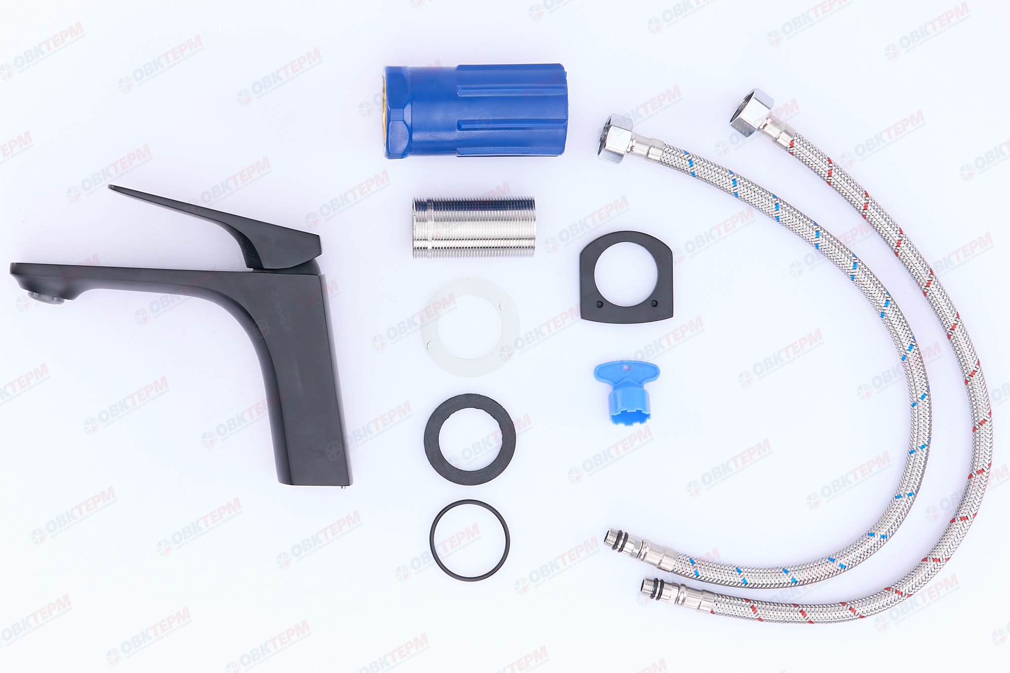 Смеситель д/умывальника FRAР F1087-6 черный /латунь (Ø35, на гайке) (10 шт) - миниатюра №6