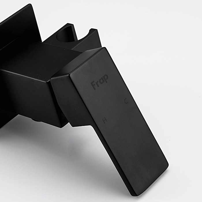 Смеситель с гигиеническим душем FRAP F7506-6 латунь /черный /25мм - миниатюра №3