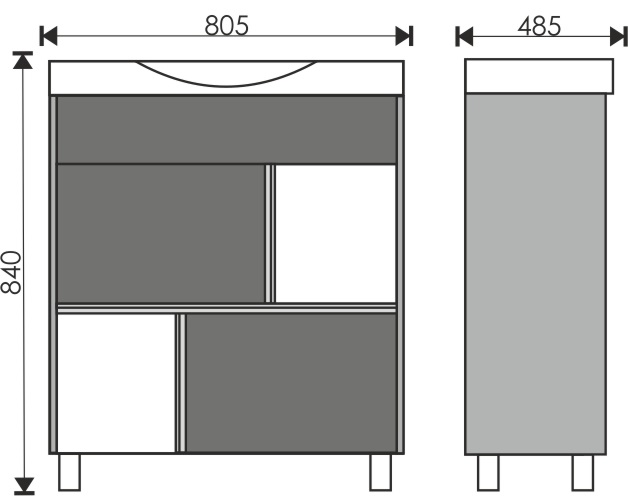 Тумба EvaGold 80 "Michelle" (ум STRIM 80 \ Moduo80 / COMO 80) - миниатюра №2