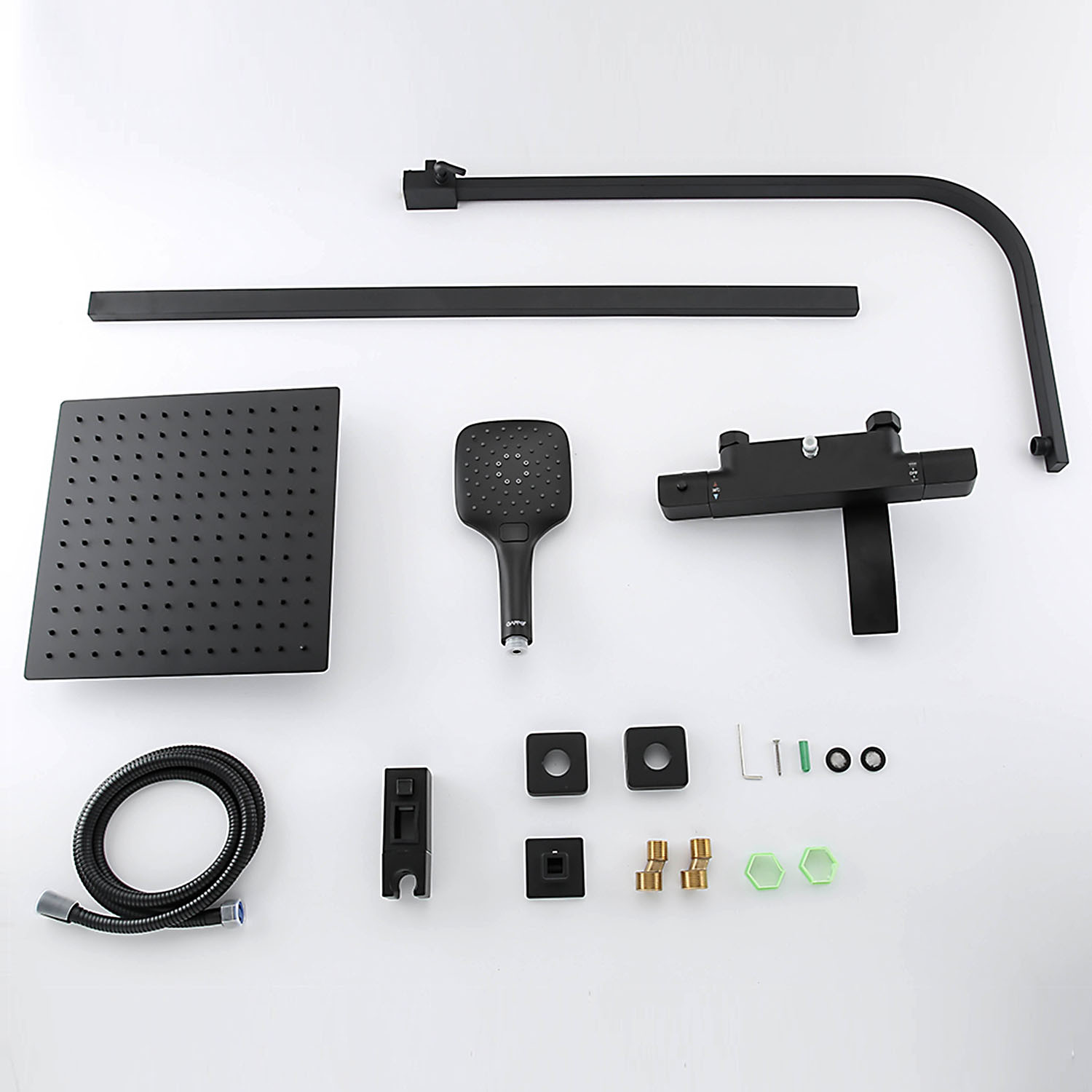 Душ/система GAPPO G2407-60 латунь/черный /термостат /лейка 2 реж /тропич. душ 300х300мм - Изображение №4