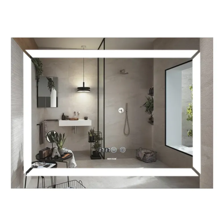 MIXXUS LIGHT MR01-70x50 Зеркало с LED Touch, Anti-fog, димером, регулятором яркости, часами - Изображение №2
