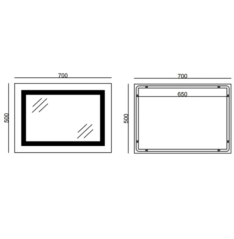 MIXXUS LIGHT MR01-70x50 Зеркало с LED Touch, Anti-fog, димером, регулятором яркости, часами - Изображение №3