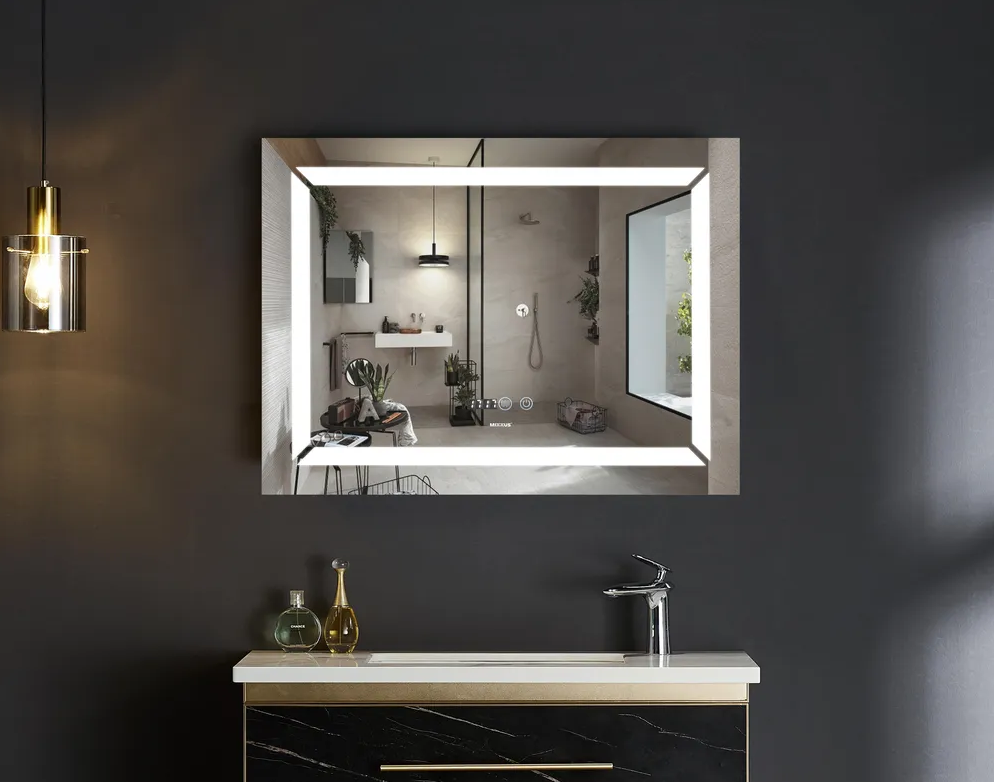 MIXXUS LIGHT MR01-70x50 Зеркало с LED Touch, Anti-fog, димером, регулятором яркости, часами - Изображение №1