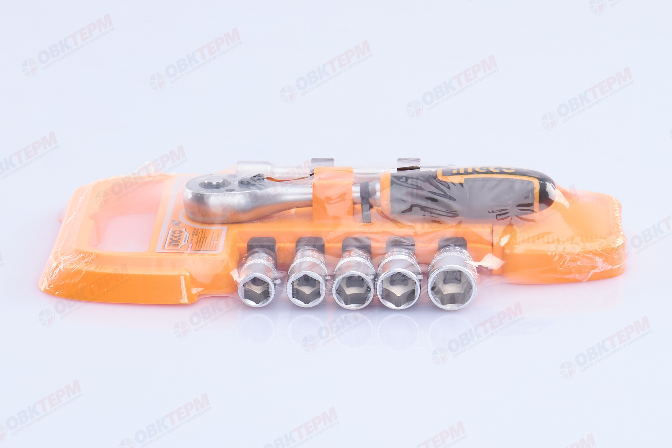 Набор головок 1/4" с трещоткой 12шт. INGCO - Изображение №2