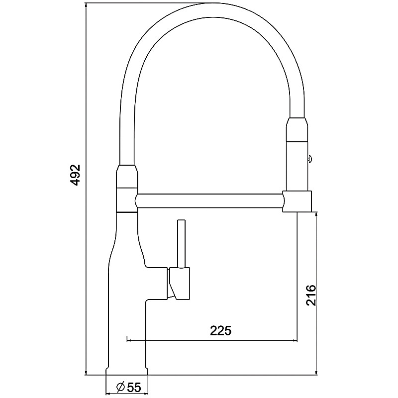 Смеситель д/кухни GAPPO G4398-51 нерж сталь /оружейная сталь (Ø35, на гайке) - миниатюра №2