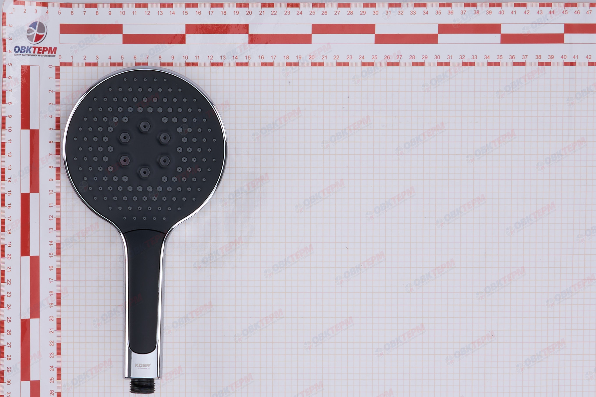 Лейка д/душа ручная KOER KP-0401-01 (3 режима, цвет ХРОМ) 130мм (30 шт/ящ) - Изображение №5