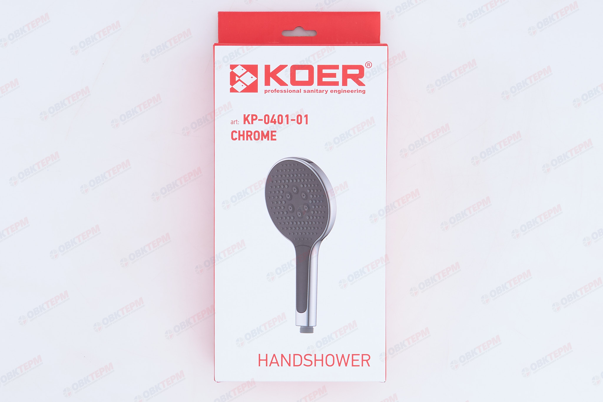 Лейка д/душа ручная KOER KP-0401-01 (3 режима, цвет ХРОМ) 130мм (30 шт/ящ) - миниатюра №6