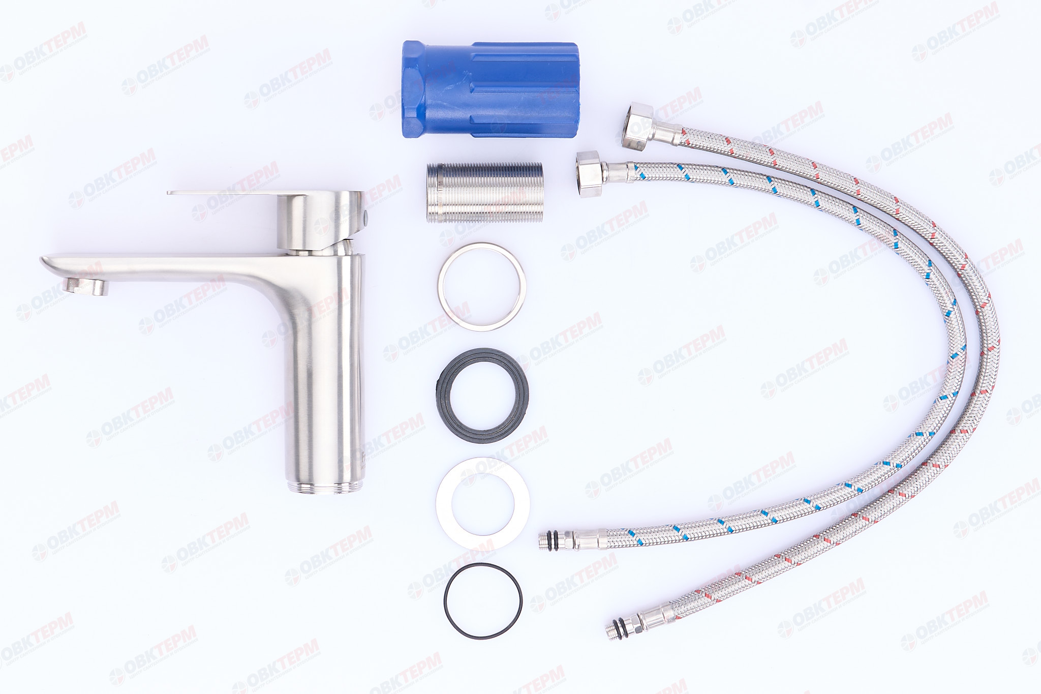 Смеситель д/умывальника нерж/сталь FRAР F10806 сатин /Ø35 /аэратор М24 /на гайке - миниатюра №4