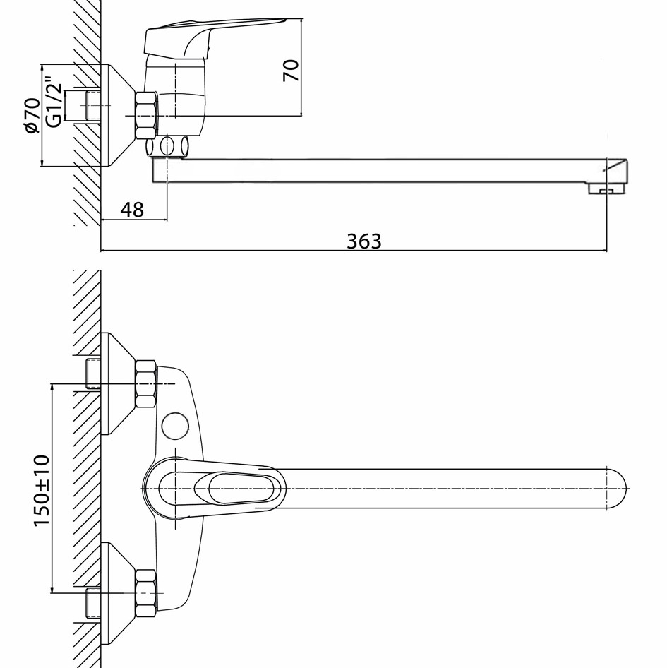 Смеситель д/ванны ZERIX JLB 279  (10 шт/ящ) - Изображение №2