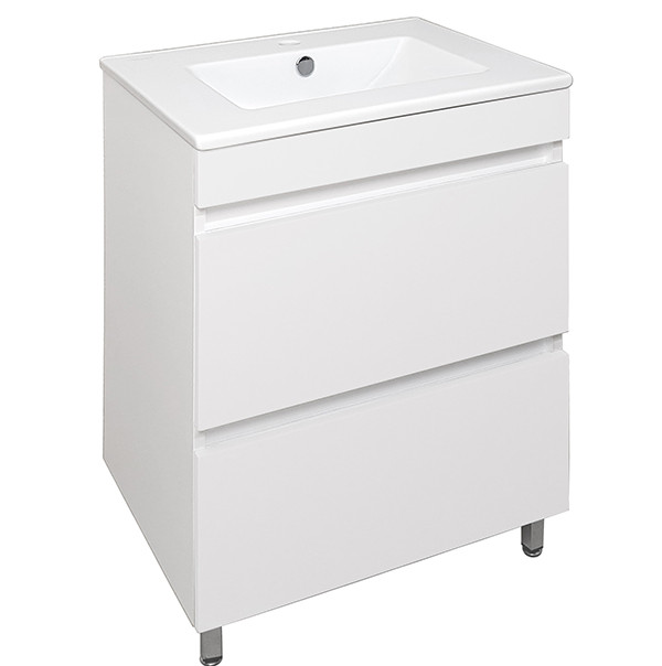 Тумба напольная 60 Валенсия 602 белая (ум. Квадро 60) Flamenco (Ш600хВ820хГ460) - изображение №1