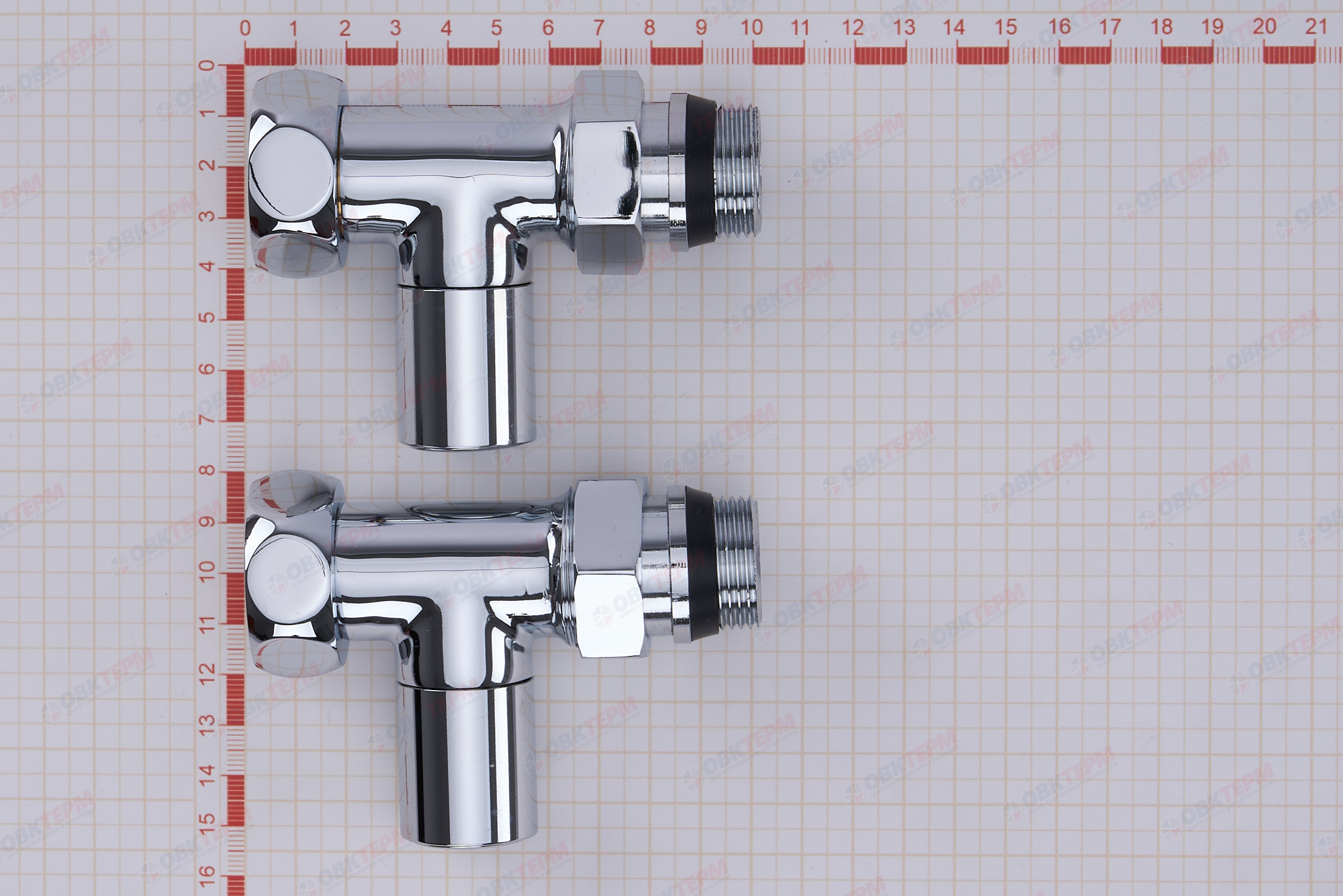 Кран  вентильный  с американкой   TIM  1"В - 3/4"Н  хром, прямой, вентельный   (1пар/20ящ) - Изображение №5