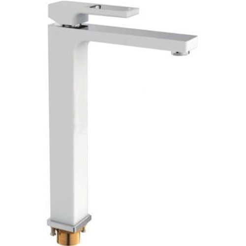 Смеситель д/раковины GAPPO G1017-2 латунь /белый /высокий  (высокий, Ø35, на гайке) - изображение №1