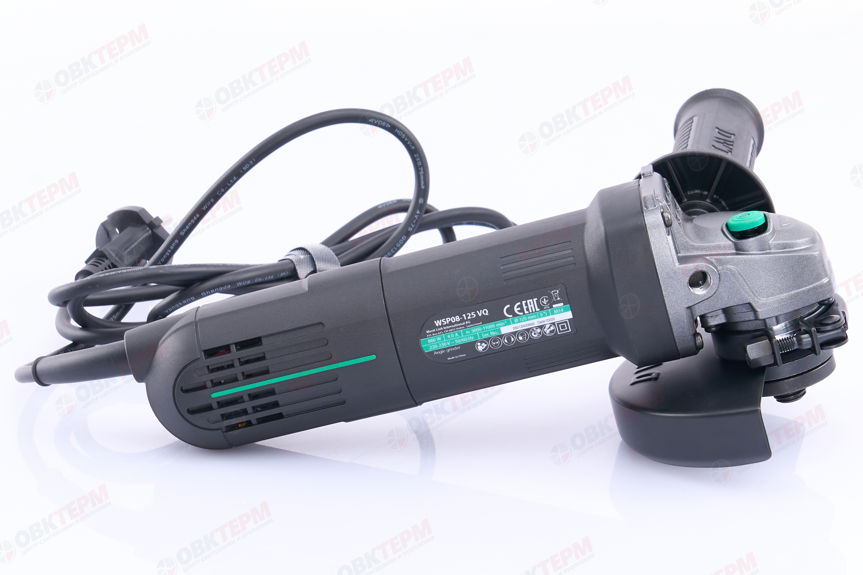 Углошлифовальная машина DWT 125 мм (860 Вт, рег 3300-11000) - Изображение №5