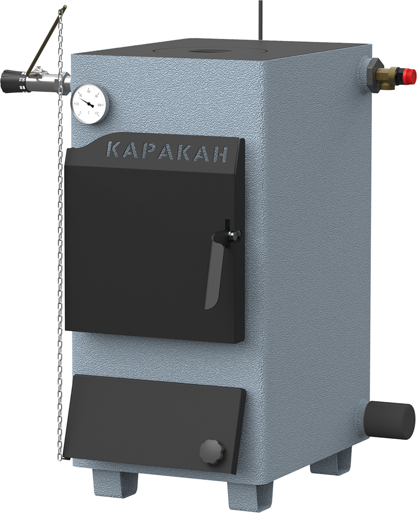 Котел Каракан 10ТПЭ-3 (твердотопливный, боковая загрузка, Ø150, max 3,0 bar) - Изображение №1