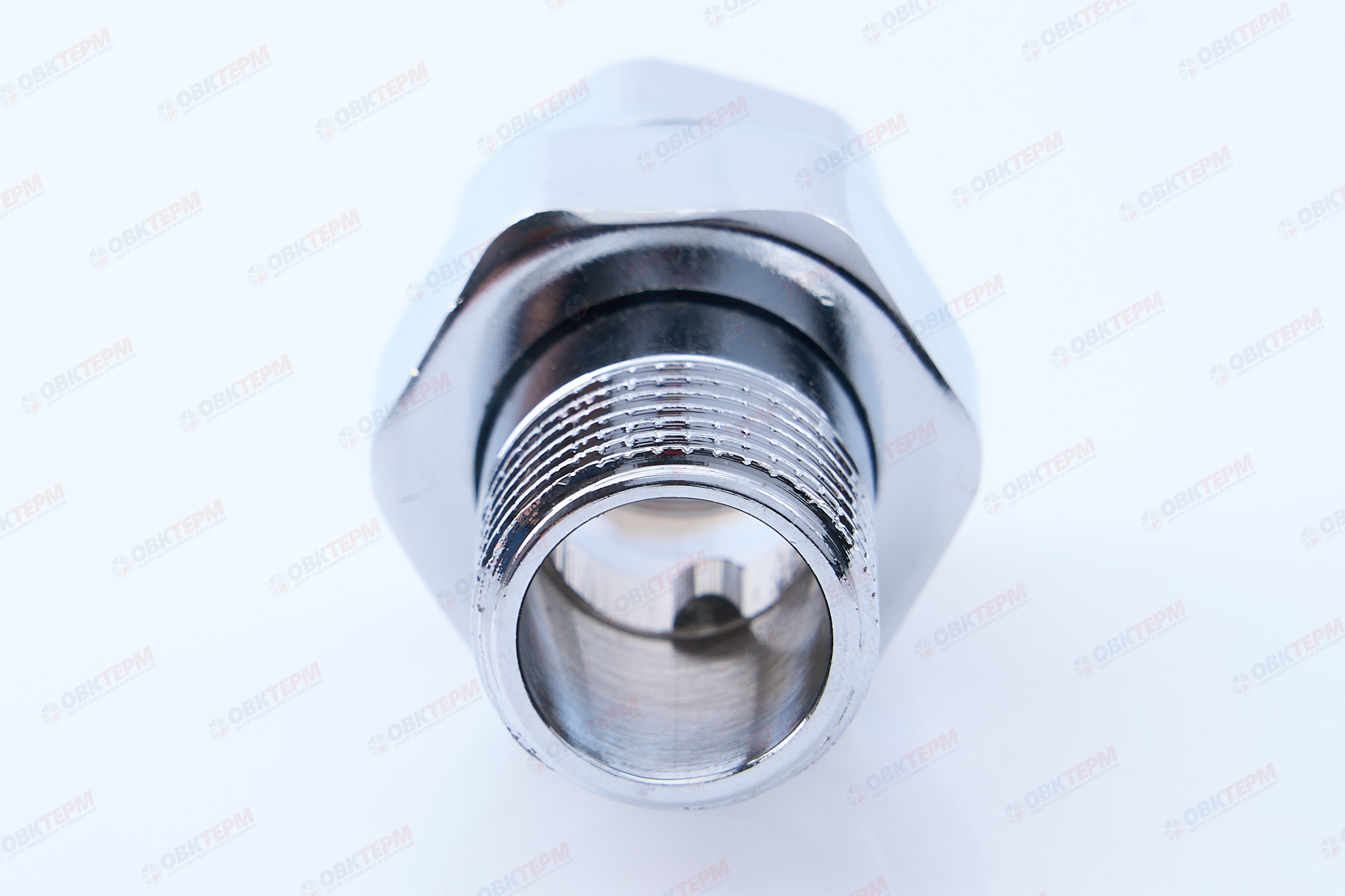Американка   KOER  ХРОМ   1/2"  прямая  усиленная  (180/45 шт) - миниатюра №3
