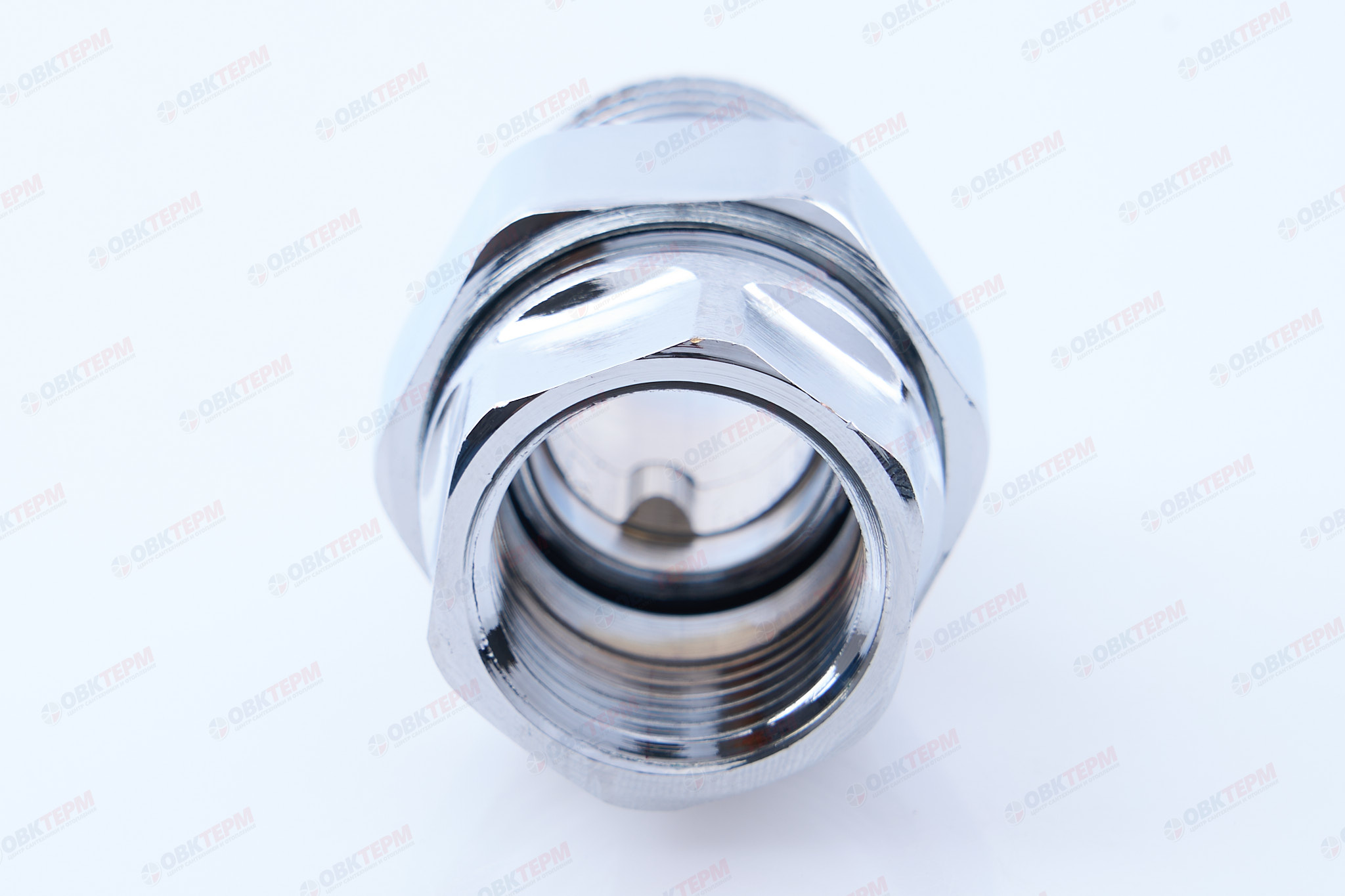 Американка   KOER  ХРОМ   1/2"  прямая  усиленная  (180/45 шт) - миниатюра №5