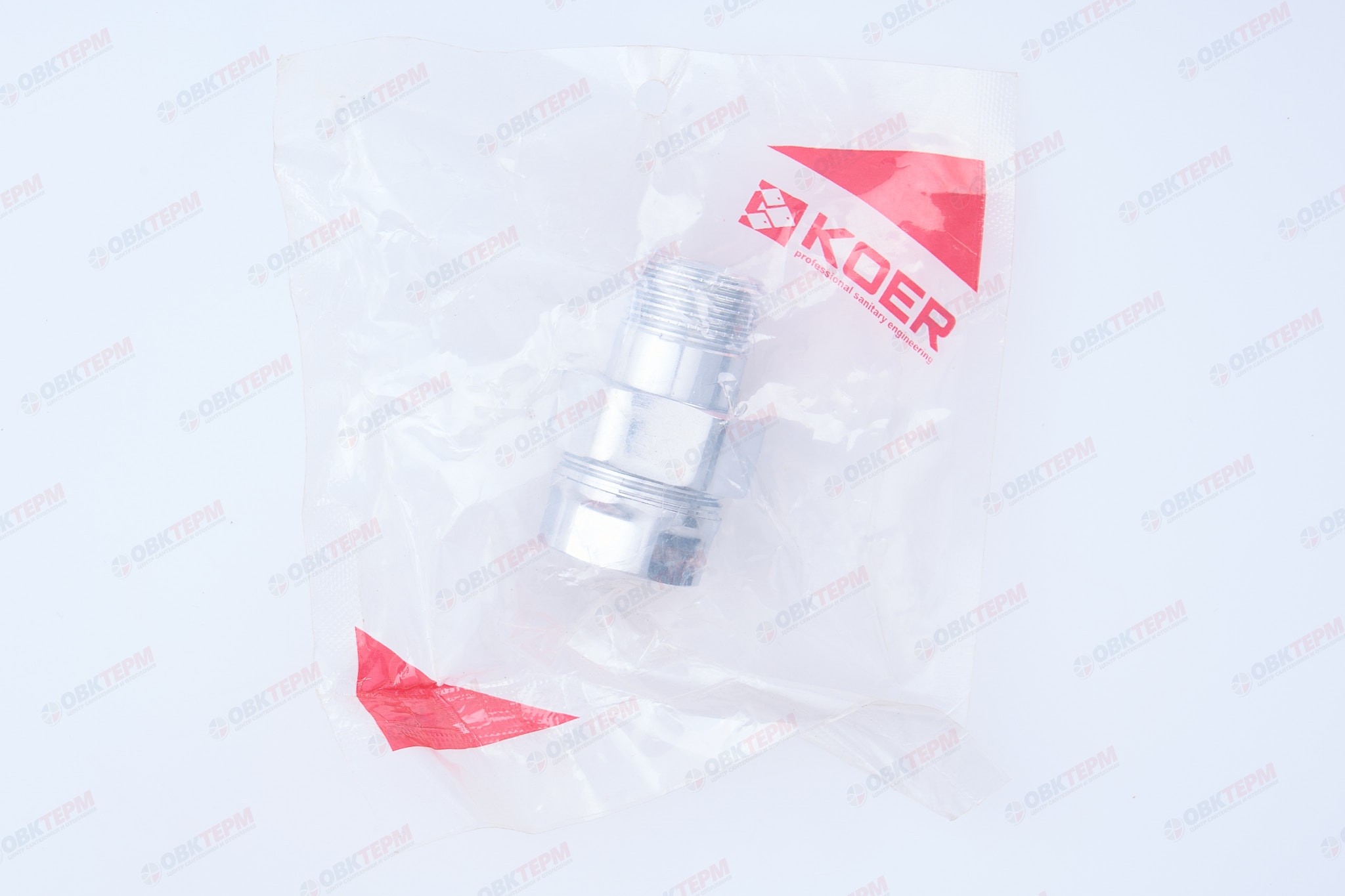 Американка   KOER  ХРОМ   1/2"  прямая  усиленная  (180/45 шт) - миниатюра №6