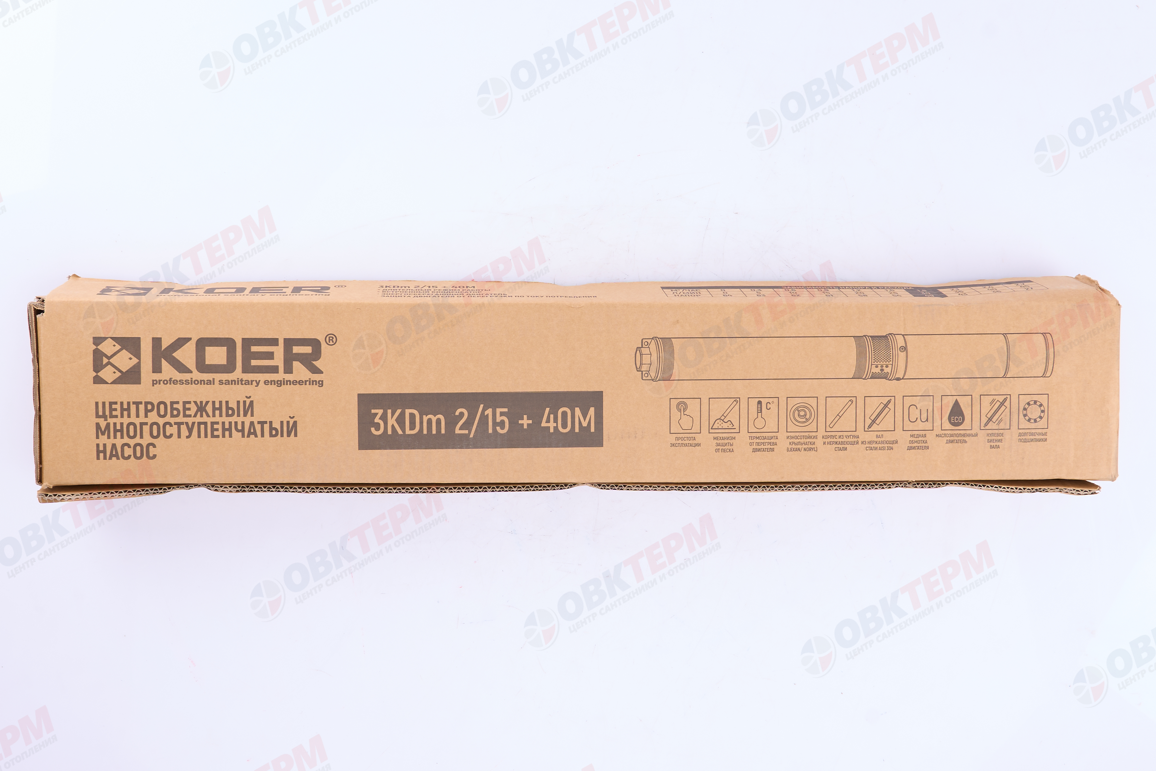 Насос погружной   3KDm  2/15  40M KOER (0,55кВт/45л.м./64м/40м кабеля) - миниатюра №6