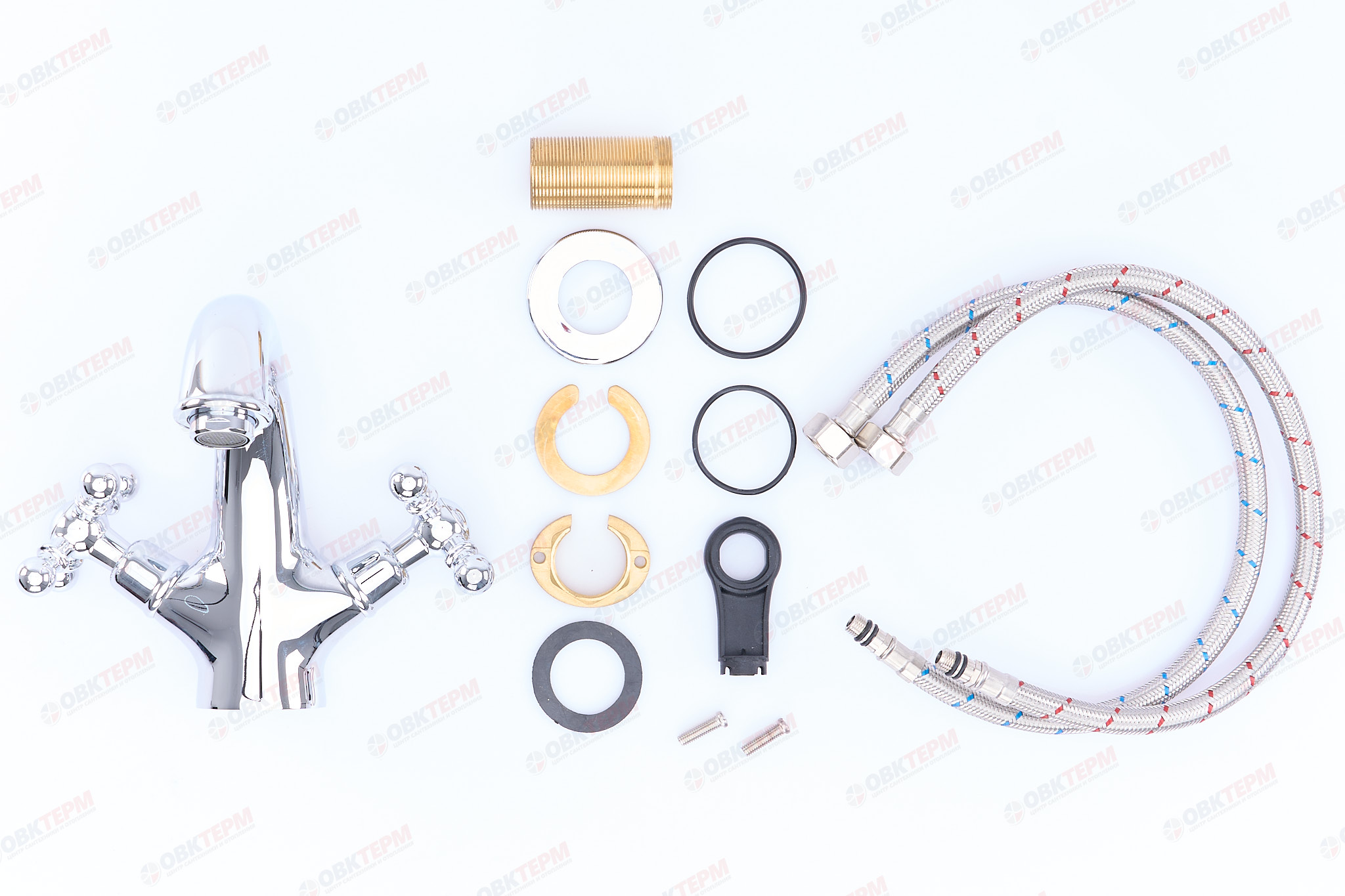 Смеситель д/раковины буксовый GAPPO G1089 латунь /хром (на гайке, керам. кран-буксы) - Изображение №5