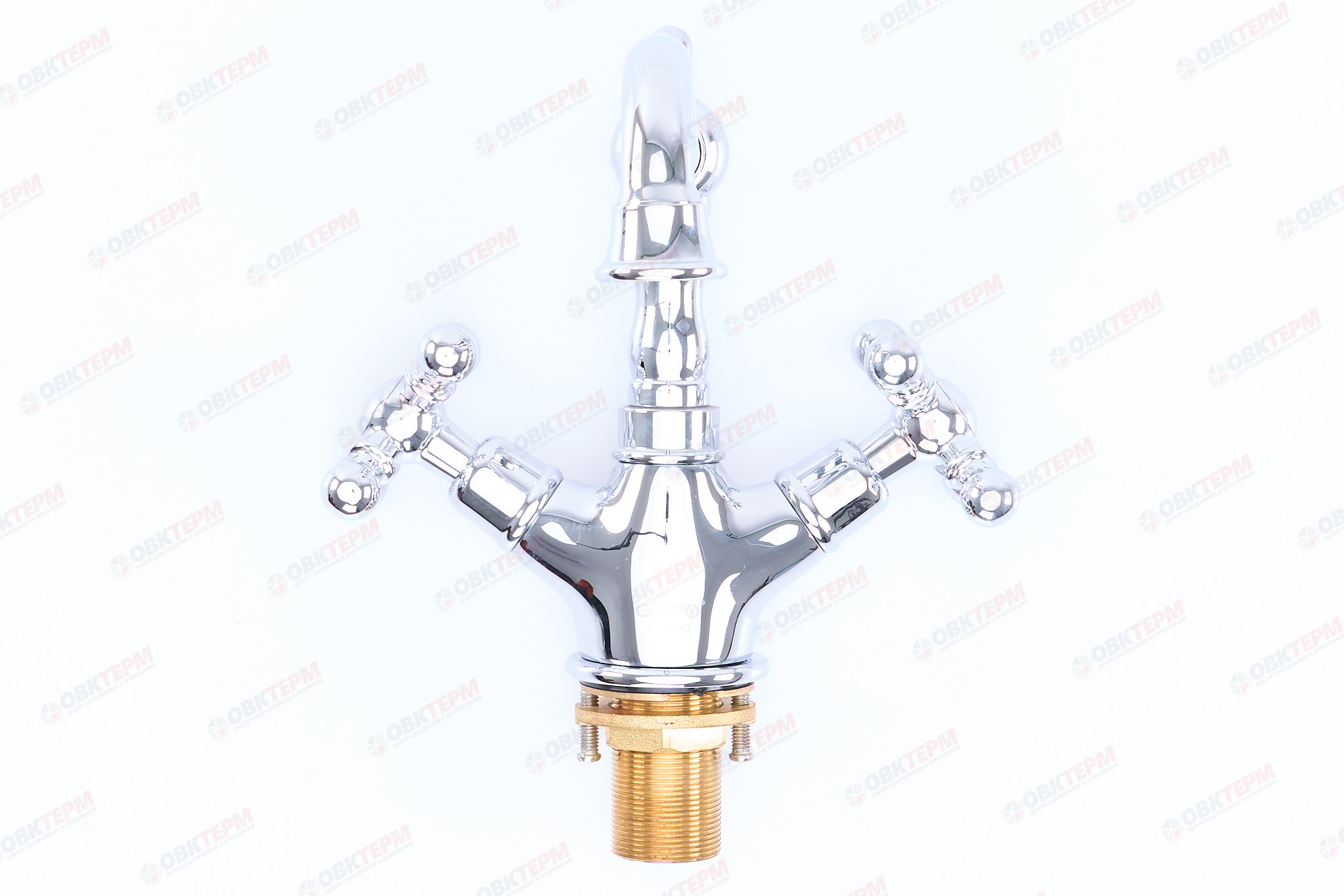 Смеситель д/раковины буксовый GAPPO G1389 латунь /хром (на гайке, керам. кран-буксы) - Изображение №3