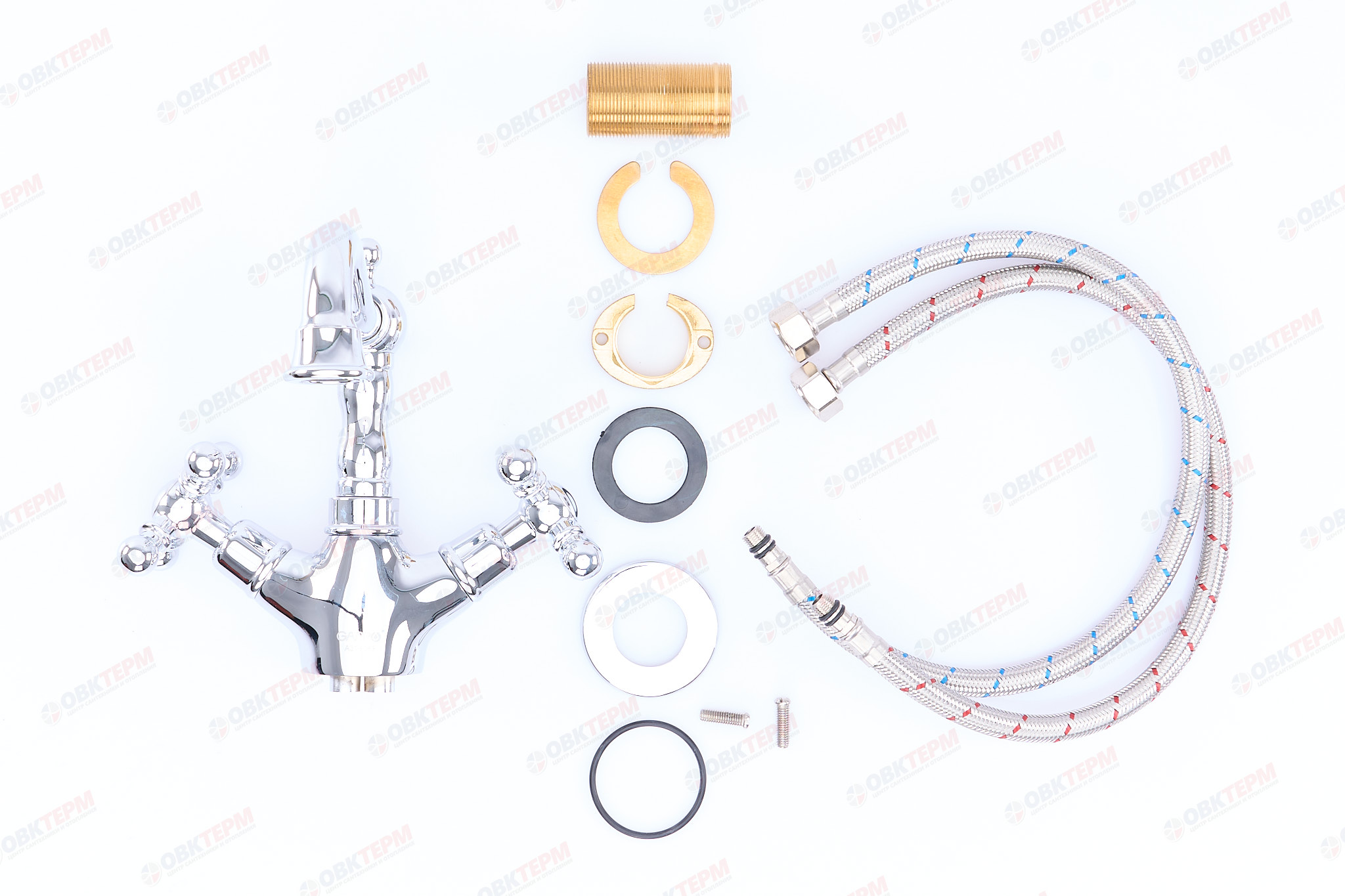 Смеситель д/раковины буксовый GAPPO G1389 латунь /хром (на гайке, керам. кран-буксы) - Изображение №4