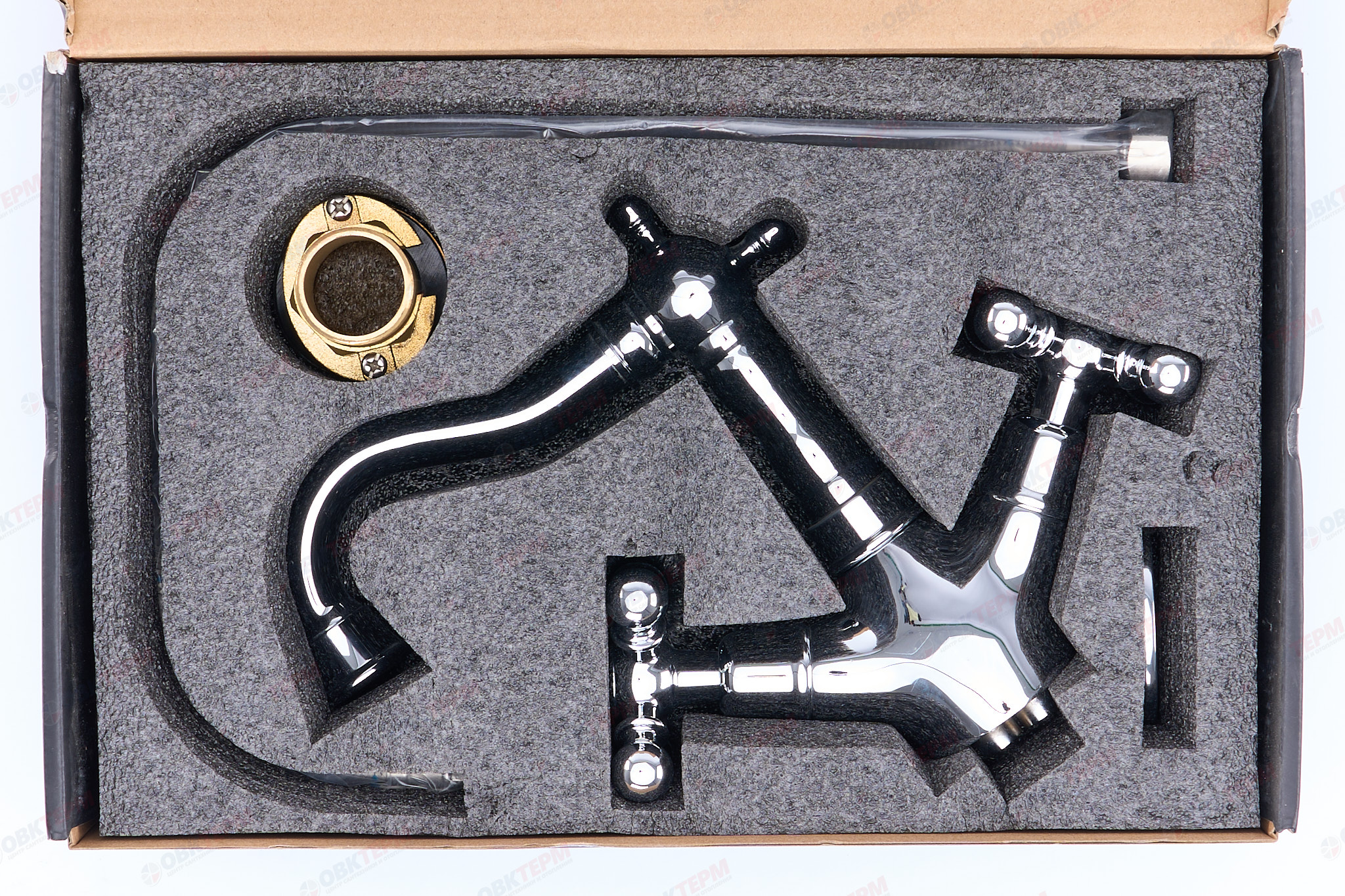 Смеситель д/раковины буксовый GAPPO G1389 латунь /хром (на гайке, керам. кран-буксы) - миниатюра №6