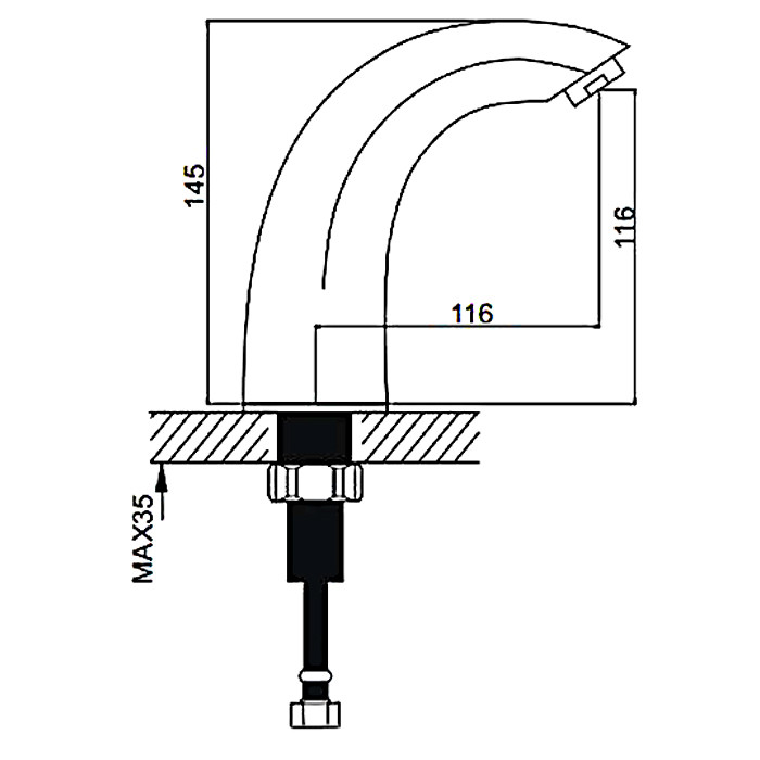 Смеситель д/раковины сенсорный GAPPO G517 латунь /хром  (сенсор, на шпильке) - Изображение №2