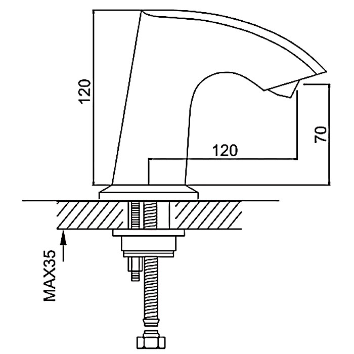Смеситель д/раковины сенсорный GAPPO G518 латунь /хром (сенсор, на шпильке) - Изображение №2
