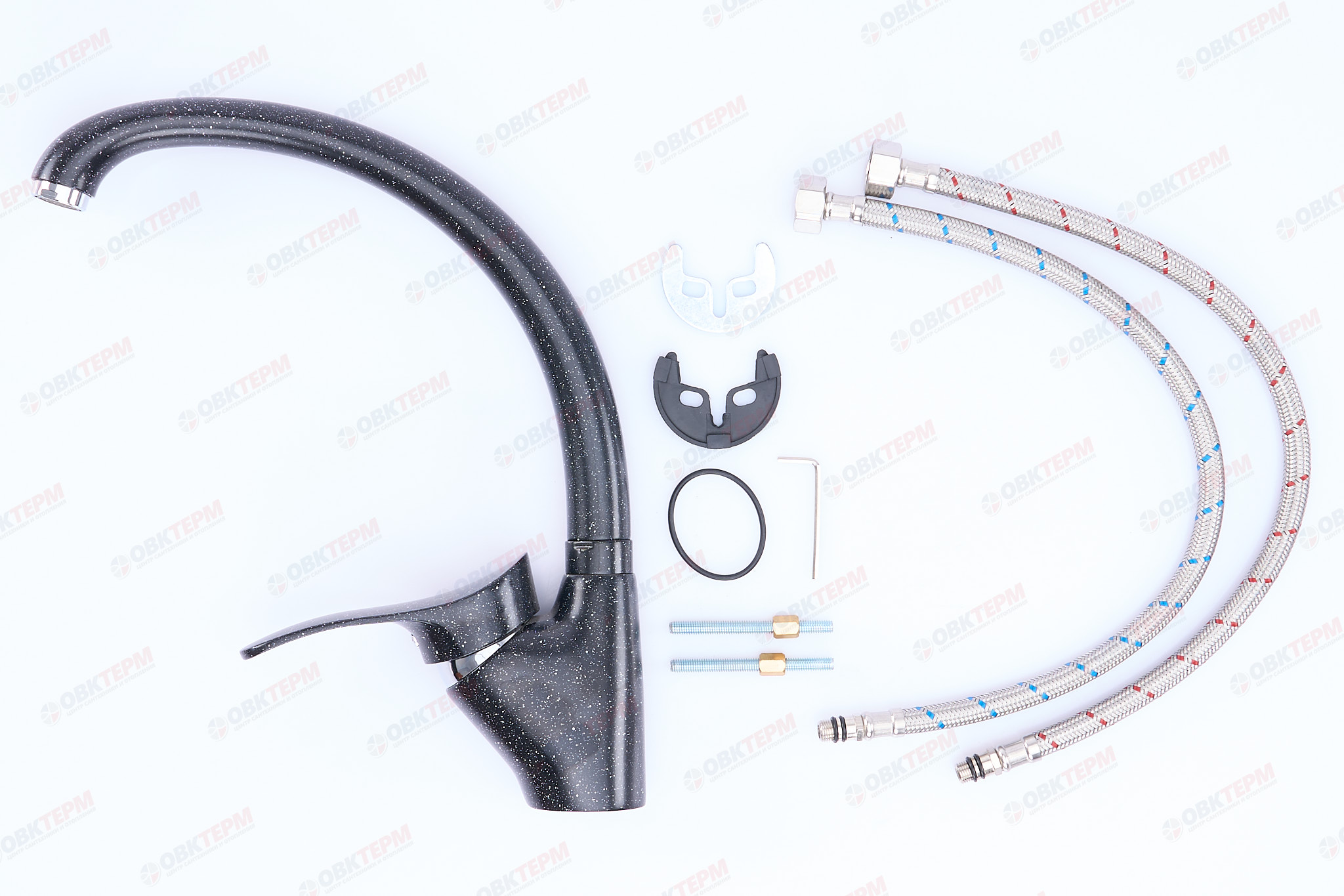 Смеситель д/кухни Ulgran для кухни 001 (308)  (черный) - Изображение №4