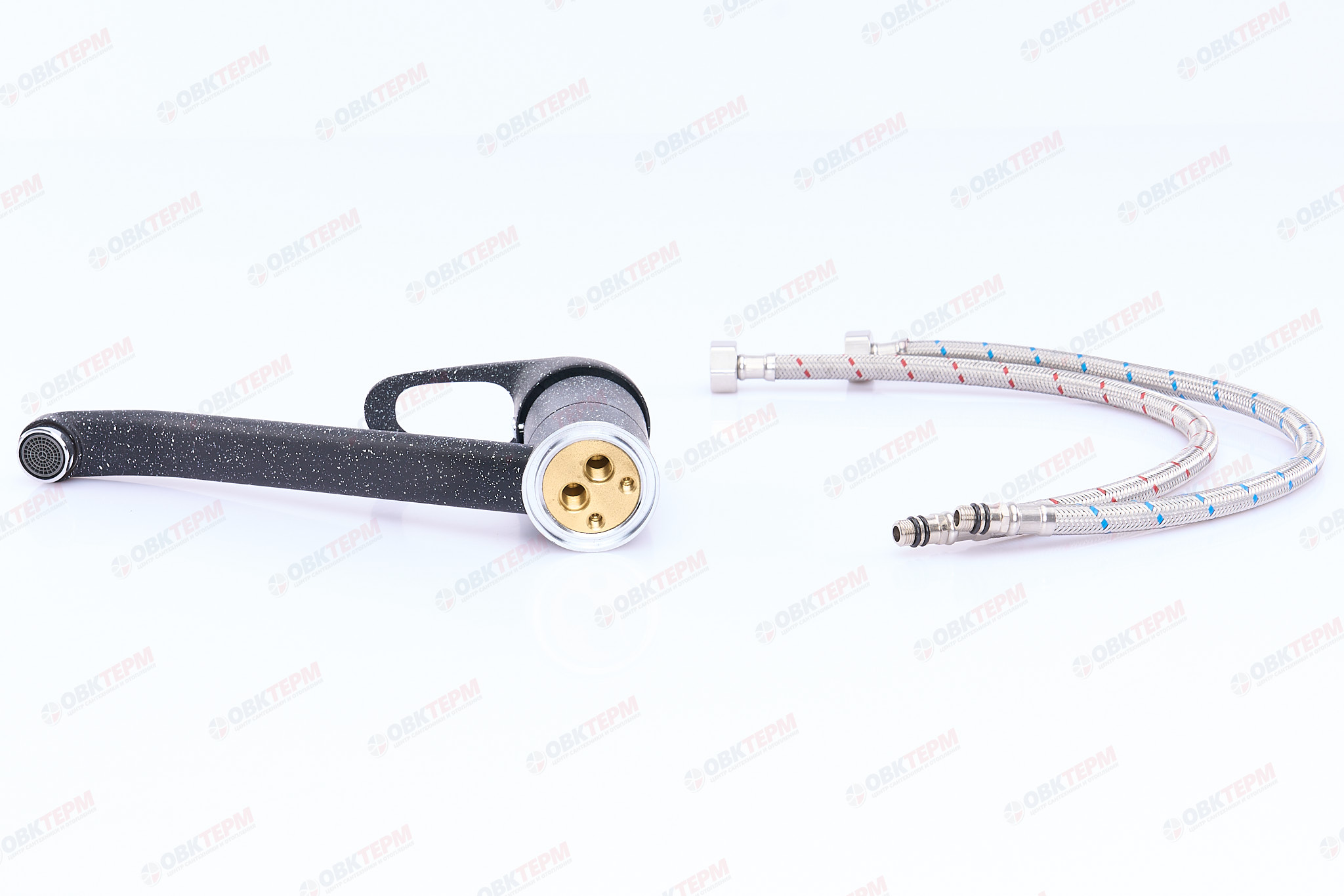 Смеситель д/кухни Ulgran для кухни 004 (308)  (черный) - миниатюра №6