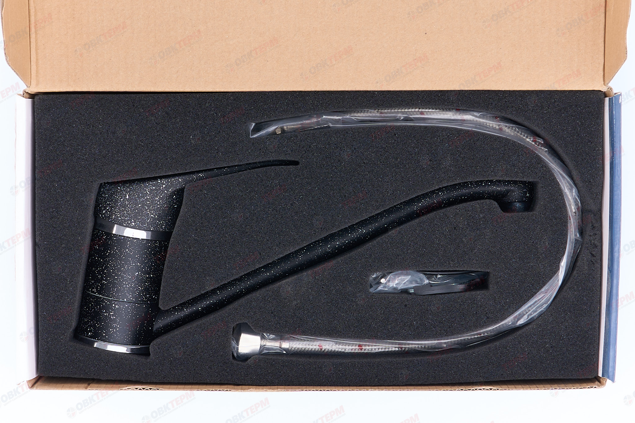 Смеситель д/кухни Ulgran для кухни 004 (308)  (черный) - миниатюра №7