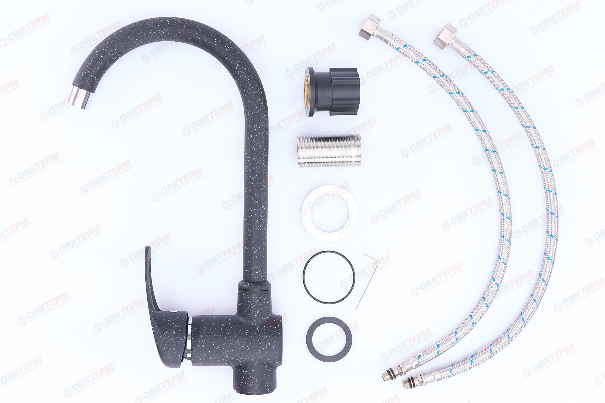 Смеситель д/кухни Ulgran для кухни 006 (308)  (черный) - Изображение №4