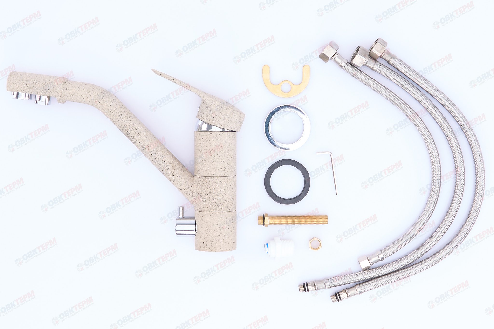 Смеситель для кухни под ФИЛЬТР Ulgran 010 (302)  (песочный) - Изображение №5