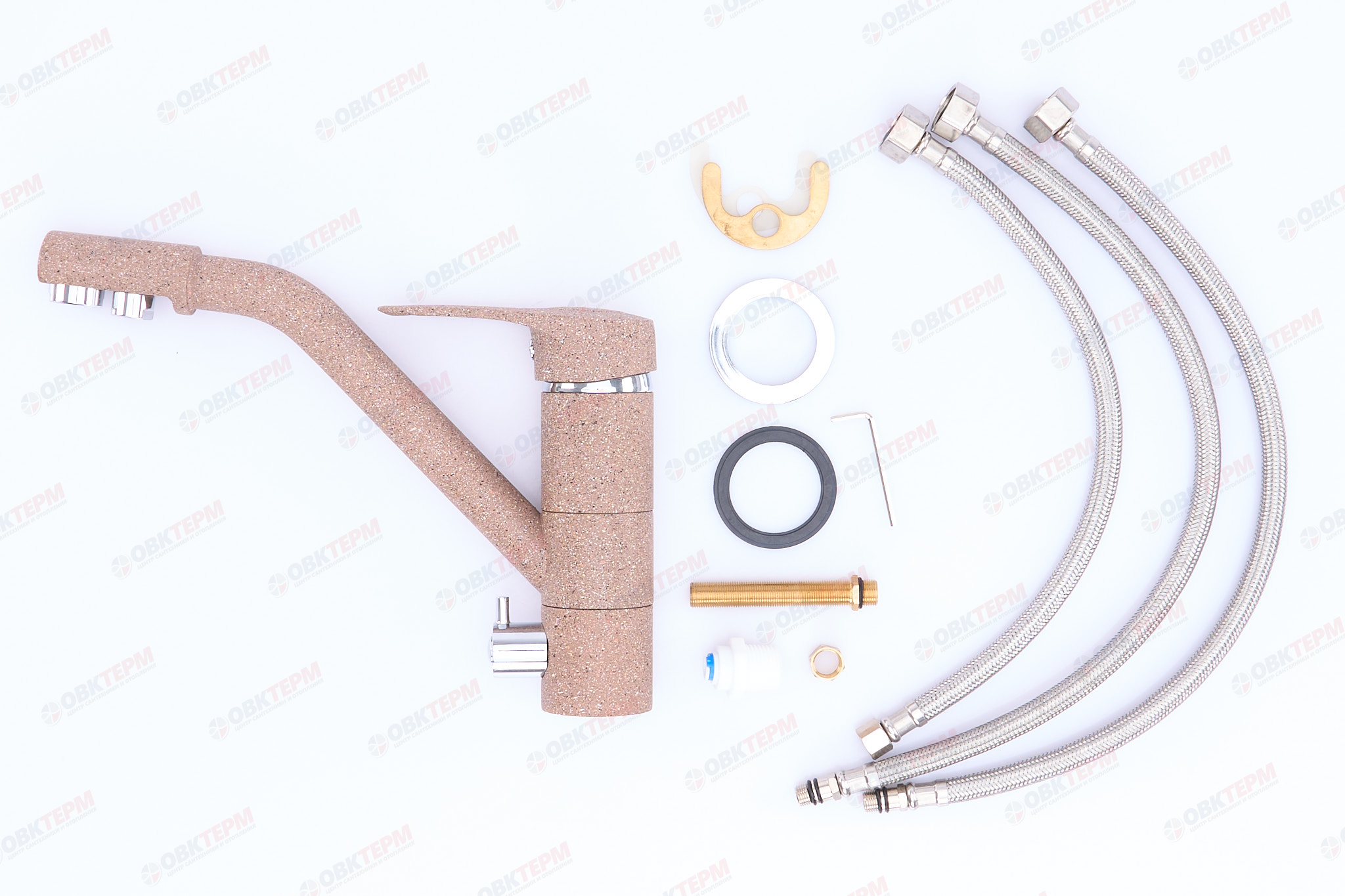 Смеситель для кухни под ФИЛЬТР Ulgran 010 (307)  (терракот) - Изображение №4