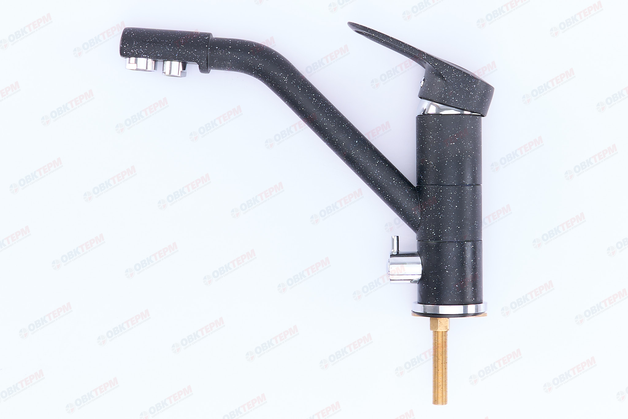 Смеситель для кухни под ФИЛЬТР Ulgran  010 (308)  (черный) - Изображение №3