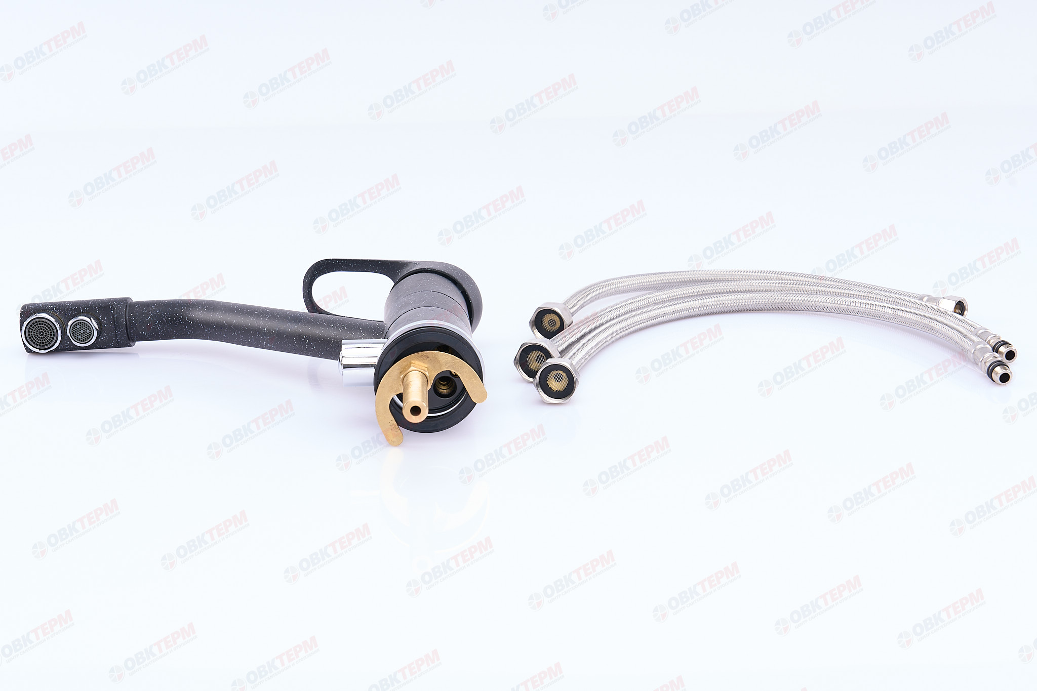 Смеситель для кухни под ФИЛЬТР Ulgran  010 (308)  (черный) - Изображение №5