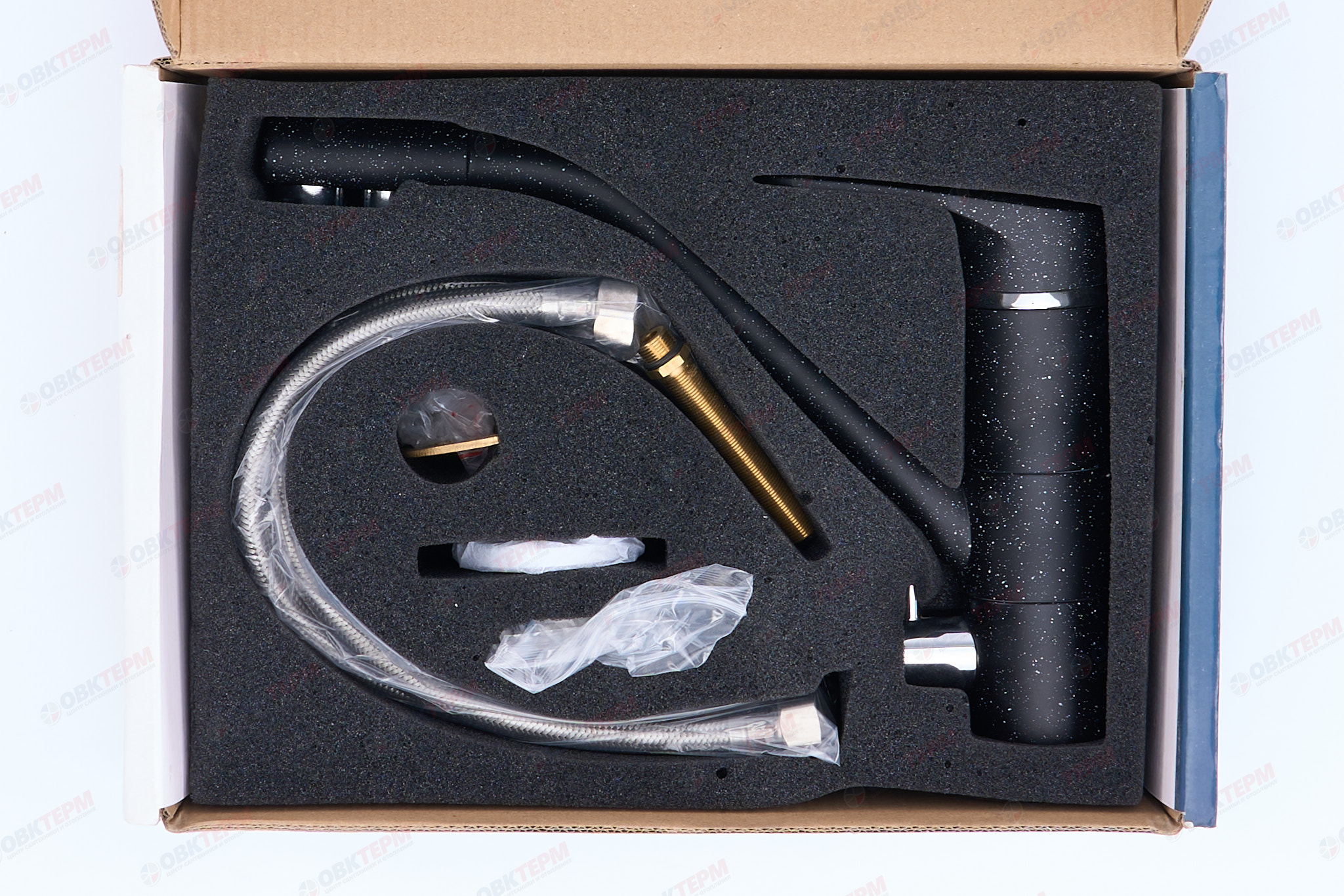 Смеситель для кухни под ФИЛЬТР Ulgran  010 (308)  (черный) - миниатюра №6